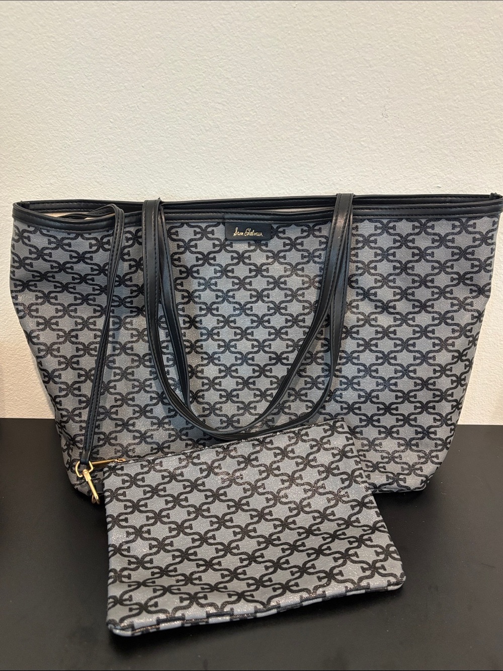 Sam Edelman Felicia Medium Monogram Shopper Tote & Pouch Set